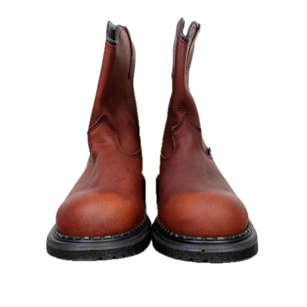 Red Wing Pecos DynaForce Work Boots Mens 9 D Brown Leather Pull On 1149 USA EH